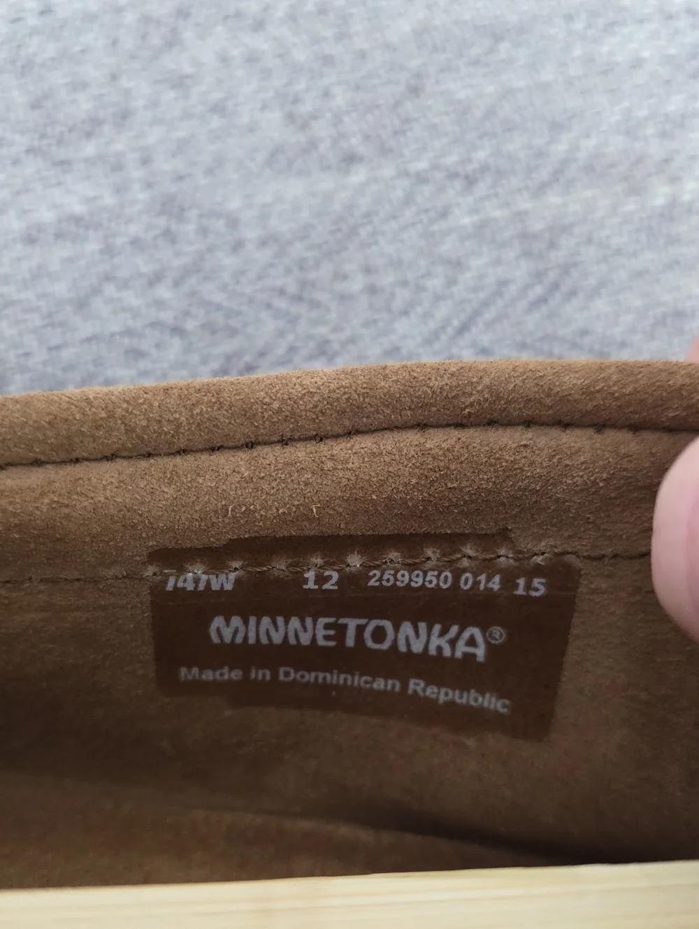 Minnetonka 747W Men's Sued Camp Moccasins In Dusty Brown Size 12 NEW IN BOX